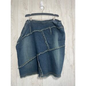 Laser Blue Jeans Womens Denim Skirt Stretch Size 24 Plus